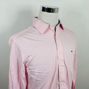 Tommy Hilfiger Medium Casual Button Front Shirt Pink 100% Cotton